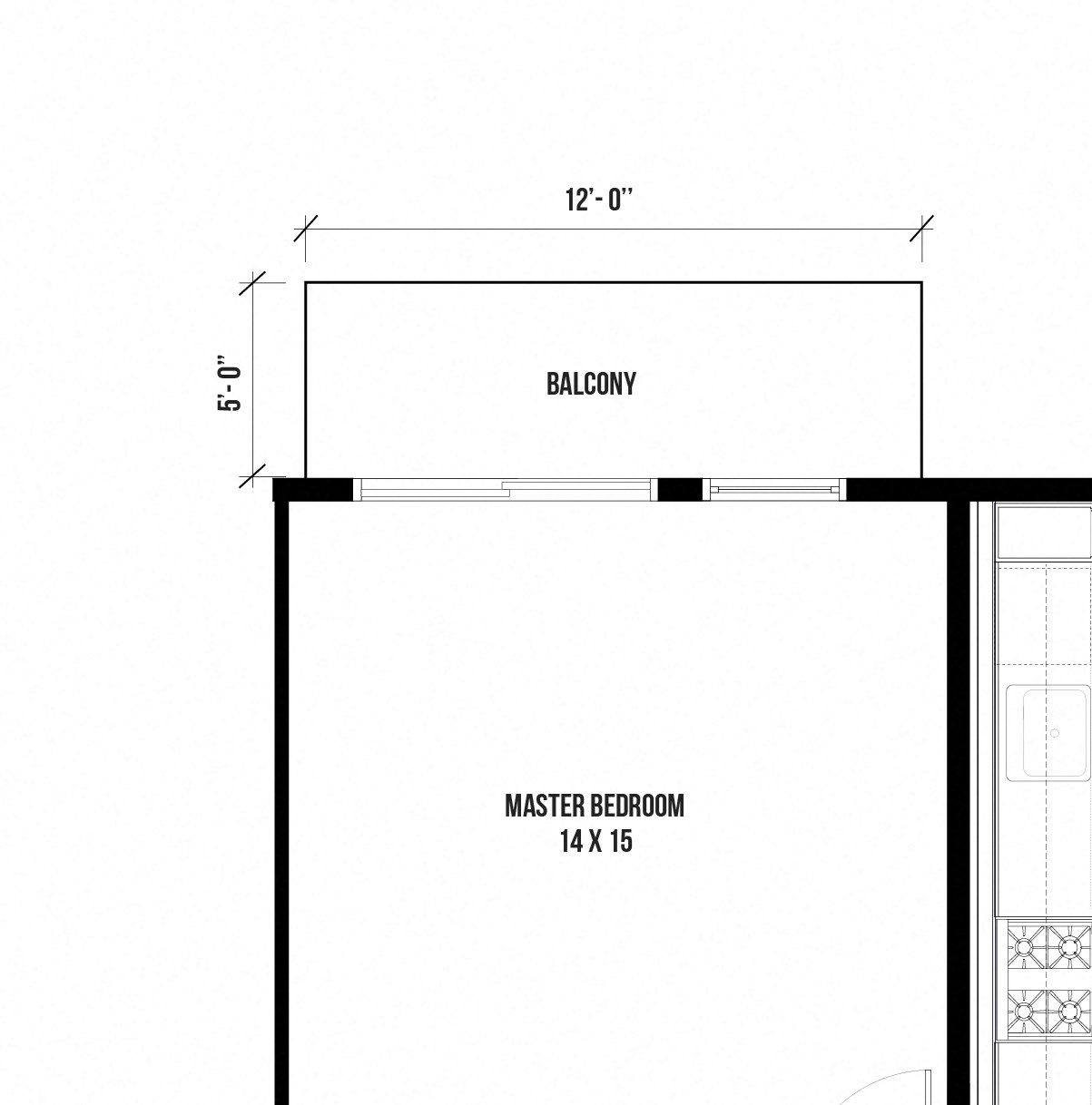 2B1 – 2 Bedroom 2 Bath Floor Plan Layout – 1257 Square Feet